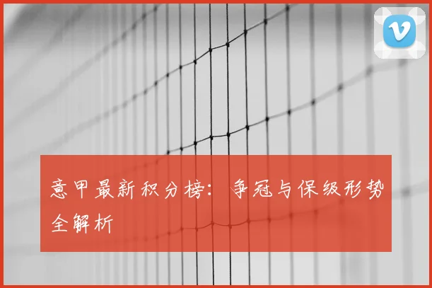 意甲最新积分榜：争冠与保级形势全解析